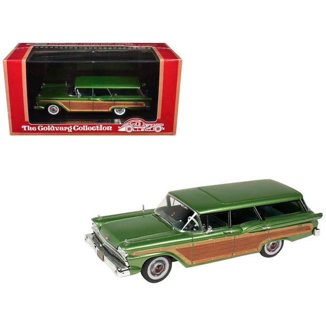 1959 Ford Country Squire Sherwood Green Metallic with Woodgrain Sides and Green Interior Limited Edition to 200 pieces Worldwide 1/43 Model Car by Goldvarg Collection-Goldvarg Collection-ModelCars.com