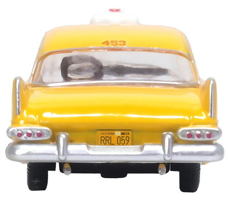 1959 Plymouth Belvedere Taxi Yellow "Tanner Yellow Cab Co." 1/87 (HO) Scale Diecast Model Car by Oxford Diecast-GMP-ModelCars.com