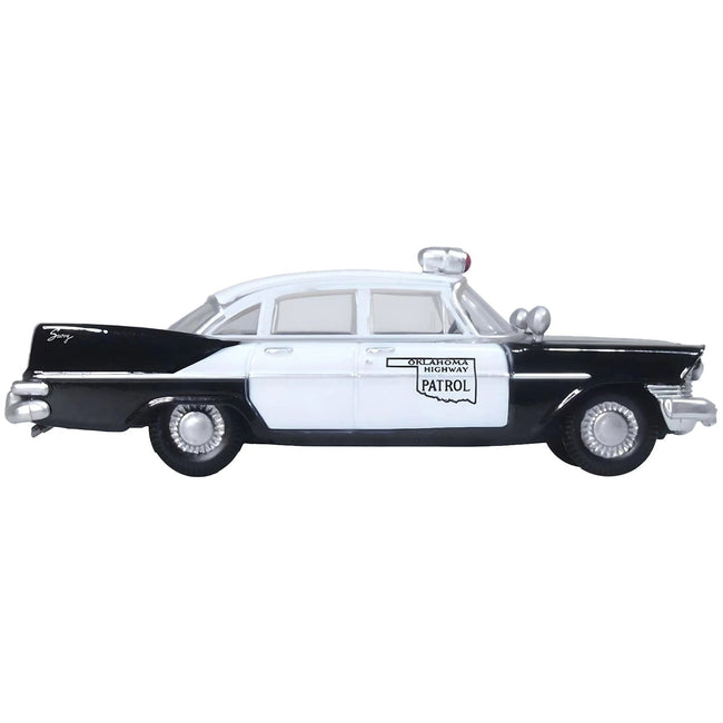1959 Plymouth Savoy Black and White "Oklahoma Highway Patrol" 1/87 (HO) Scale Diecast Model Car by Oxford Diecast - Oxford Diecast - ModelCars.com