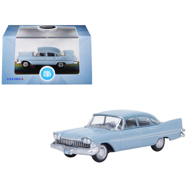 1959 Plymouth Savoy Sedan Powder Blue 1/87 (HO) Scale Diecast Model Car by Oxford Diecast-Oxford Diecast-ModelCars.com