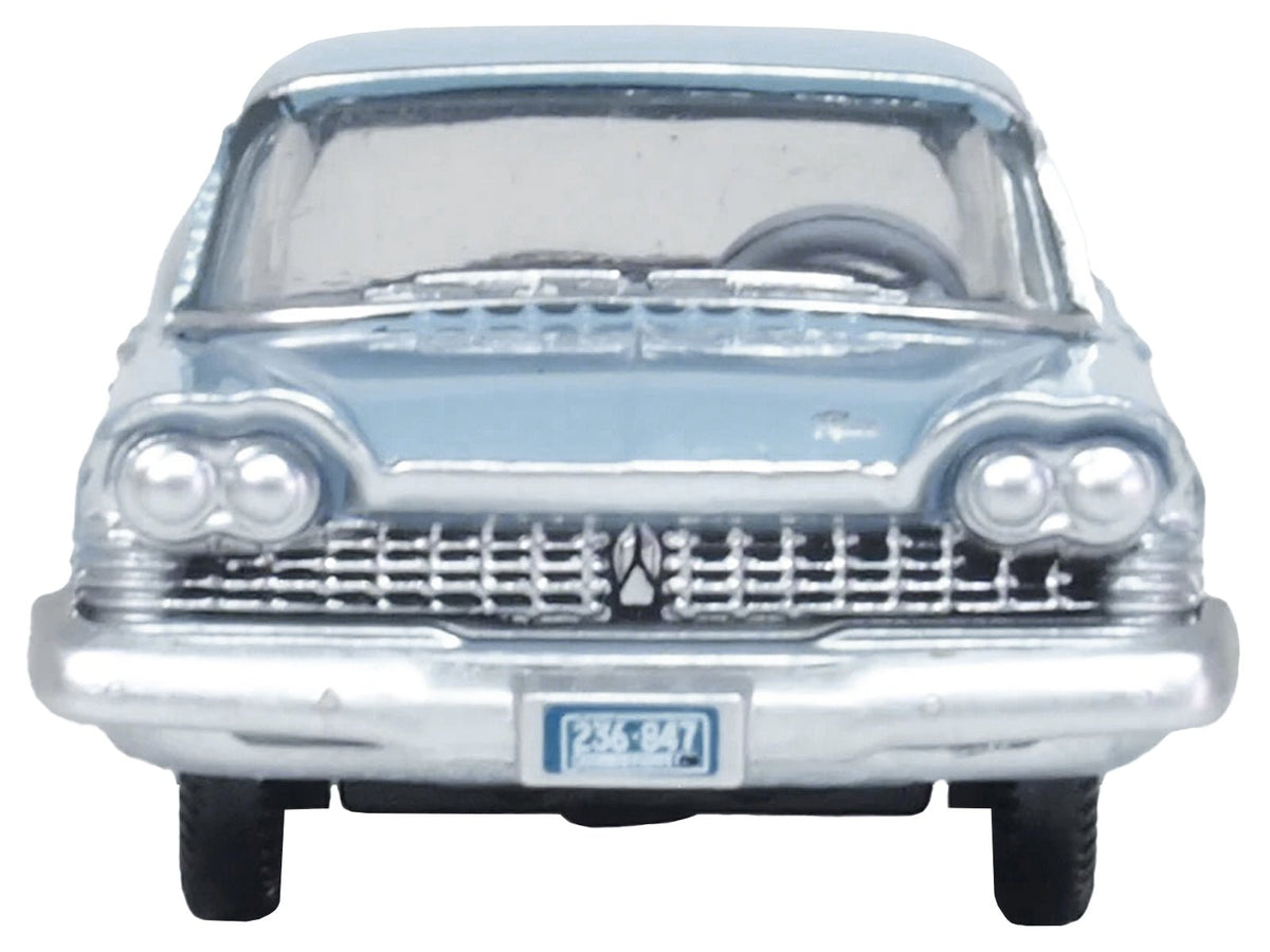 1959 Plymouth Savoy Sedan Powder Blue 1/87 (HO) Scale Diecast Model Car by Oxford Diecast-Oxford Diecast-ModelCars.com