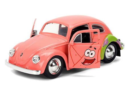 1959 Volkswagen Beetle "Patrick Star" Livery Pink "SpongeBob SquarePants" (1999-Current) TV Series "Hollywood Rides" Series 1/32 Diecast Model Car by Jada-Jada-ModelCars.com