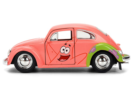 1959 Volkswagen Beetle "Patrick Star" Livery Pink "SpongeBob SquarePants" (1999-Current) TV Series "Hollywood Rides" Series 1/32 Diecast Model Car by Jada-Jada-ModelCars.com