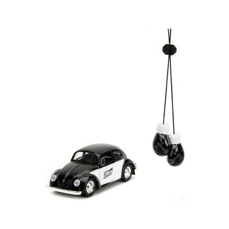 1959 Volkswagen Beetle "Punch Buggy" Black and White and Boxing Gloves Accessory "Punch Buggy" Series 1/32 Diecast Model Car by Jada - Jada - ModelCars.com
