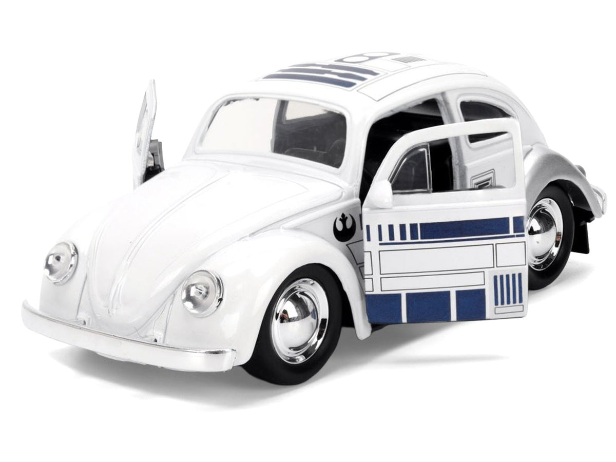 1959 Volkswagen Beetle "R2-D2" Livery White with Graphics "Star Wars" Franchise "Hollywood Rides" Series 1/32 Diecast Model Car by Jada-Jada-ModelCars.com