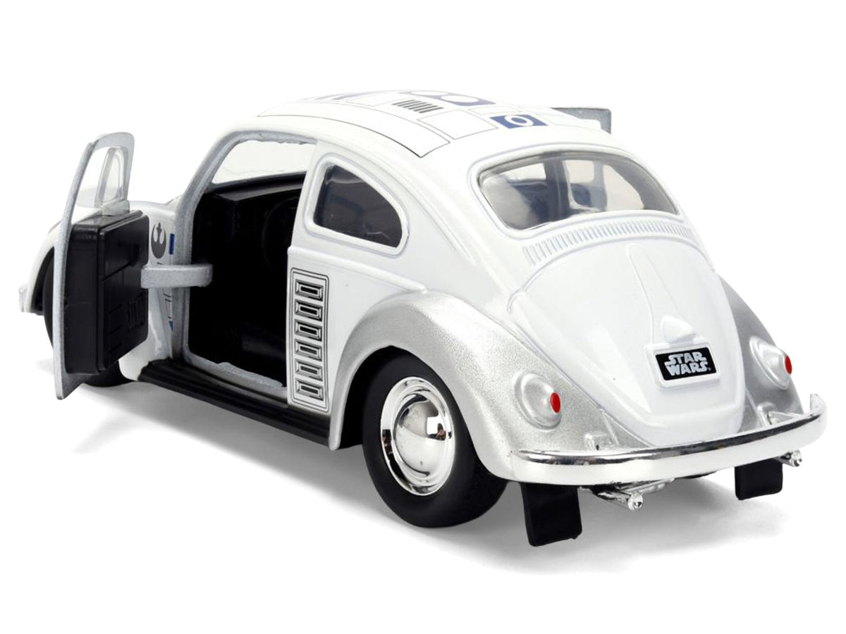 1959 Volkswagen Beetle "R2-D2" Livery White with Graphics "Star Wars" Franchise "Hollywood Rides" Series 1/32 Diecast Model Car by Jada-Jada-ModelCars.com