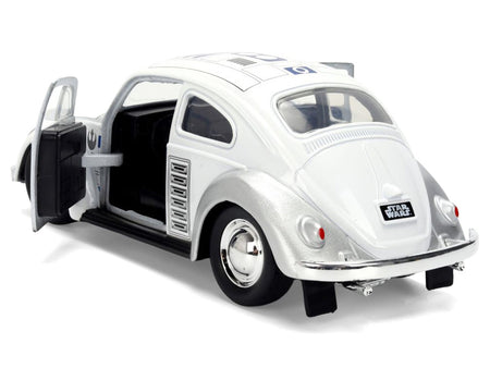 1959 Volkswagen Beetle "R2-D2" Livery White with Graphics "Star Wars" Franchise "Hollywood Rides" Series 1/32 Diecast Model Car by Jada-Jada-ModelCars.com