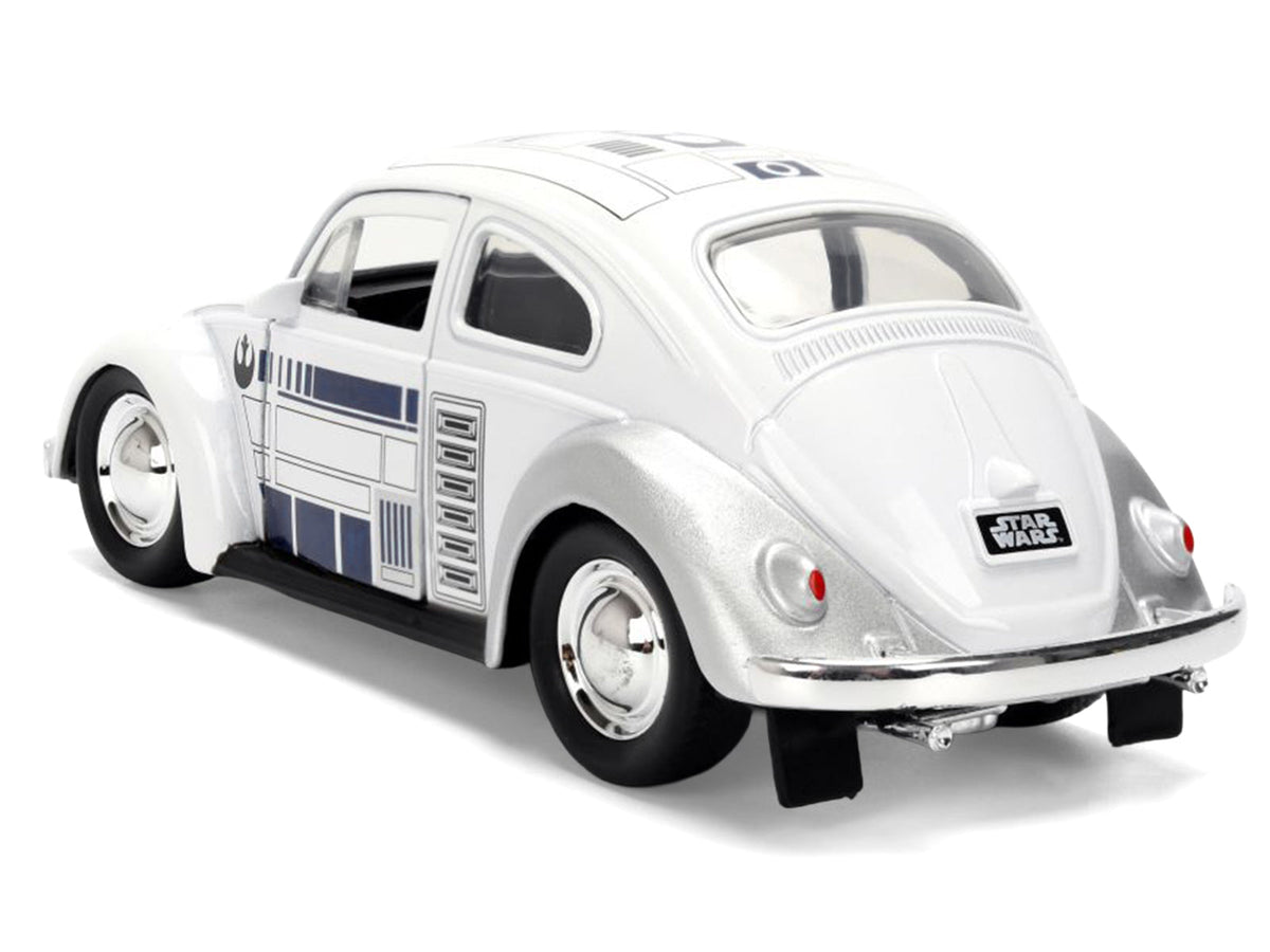 1959 Volkswagen Beetle "R2-D2" Livery White with Graphics "Star Wars" Franchise "Hollywood Rides" Series 1/32 Diecast Model Car by Jada-Jada-ModelCars.com