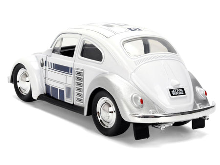 1959 Volkswagen Beetle "R2-D2" Livery White with Graphics "Star Wars" Franchise "Hollywood Rides" Series 1/32 Diecast Model Car by Jada-Jada-ModelCars.com