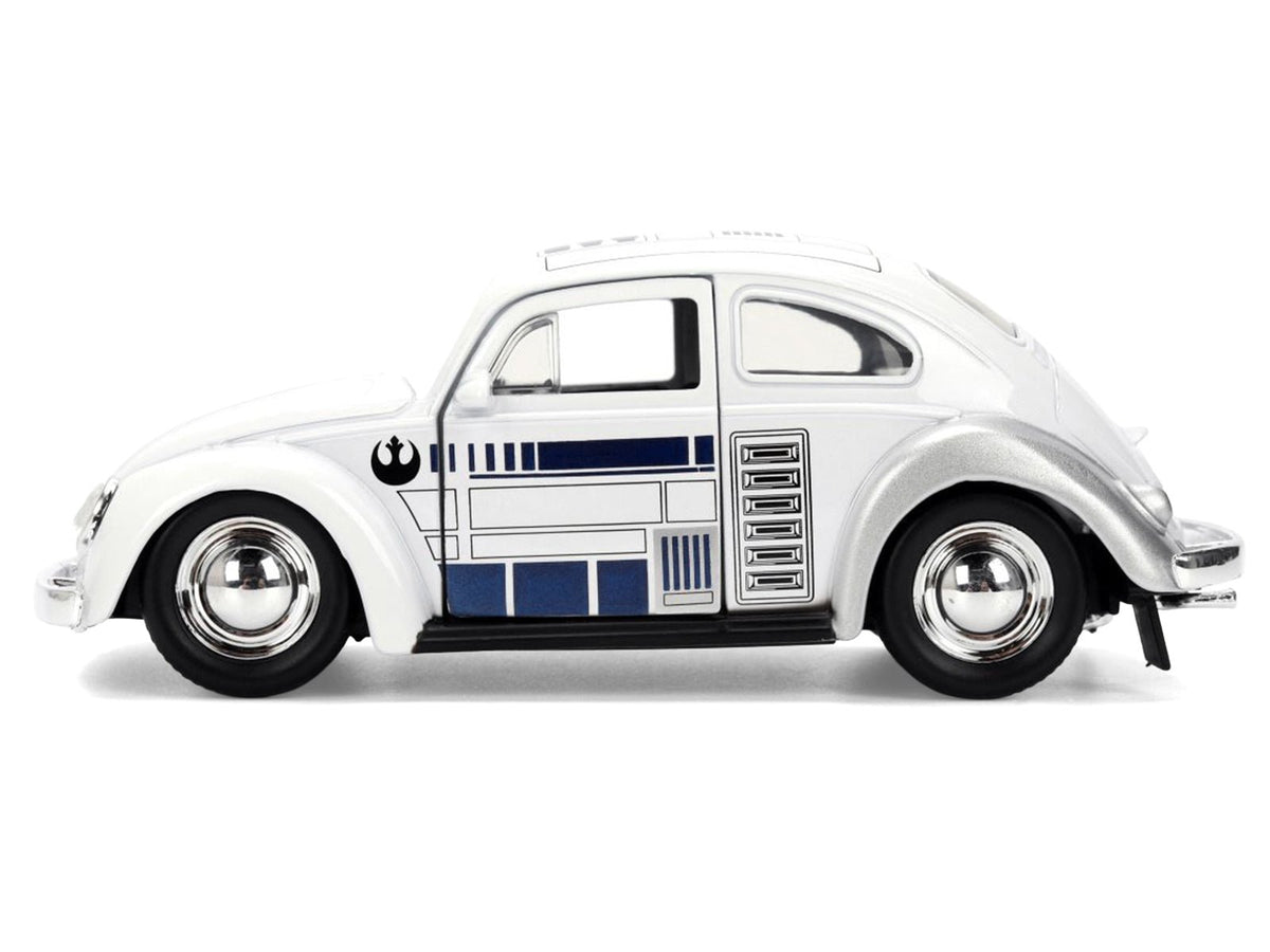 1959 Volkswagen Beetle "R2-D2" Livery White with Graphics "Star Wars" Franchise "Hollywood Rides" Series 1/32 Diecast Model Car by Jada-Jada-ModelCars.com