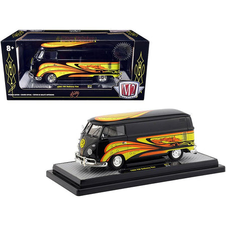 1960 Volkswagen Delivery Van Black Pearl "Kelly Crazy Painter"" Limited Edition to 6880 pieces Worldwide 1/24 Diecast Model by M2 Machines-M2-ModelCars.com