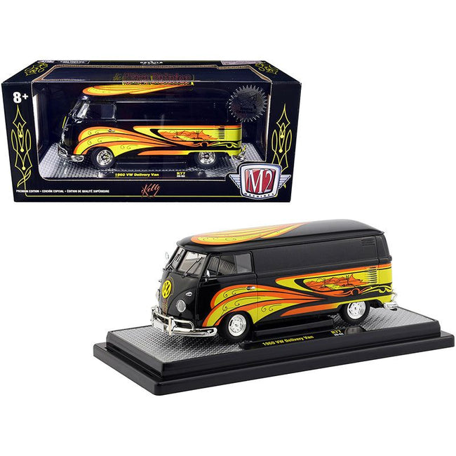 1960 Volkswagen Delivery Van Black Pearl "Kelly Crazy Painter"" Limited Edition to 6880 pieces Worldwide 1/24 Diecast Model by M2 Machines - M2 - ModelCars.com