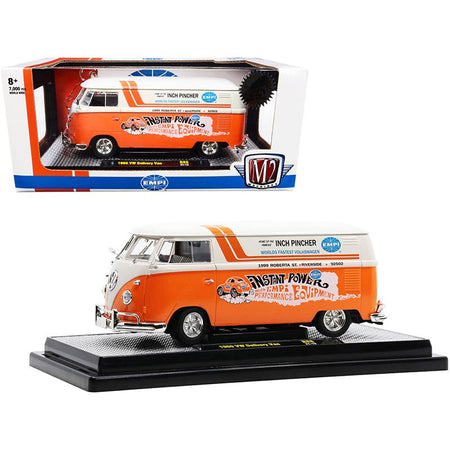 1960 Volkswagen Delivery Van "EMPI" Orange and Cream Limited Edition to 7000 pieces Worldwide 1/24 Diecast Model by M2 Machines-M2-ModelCars.com