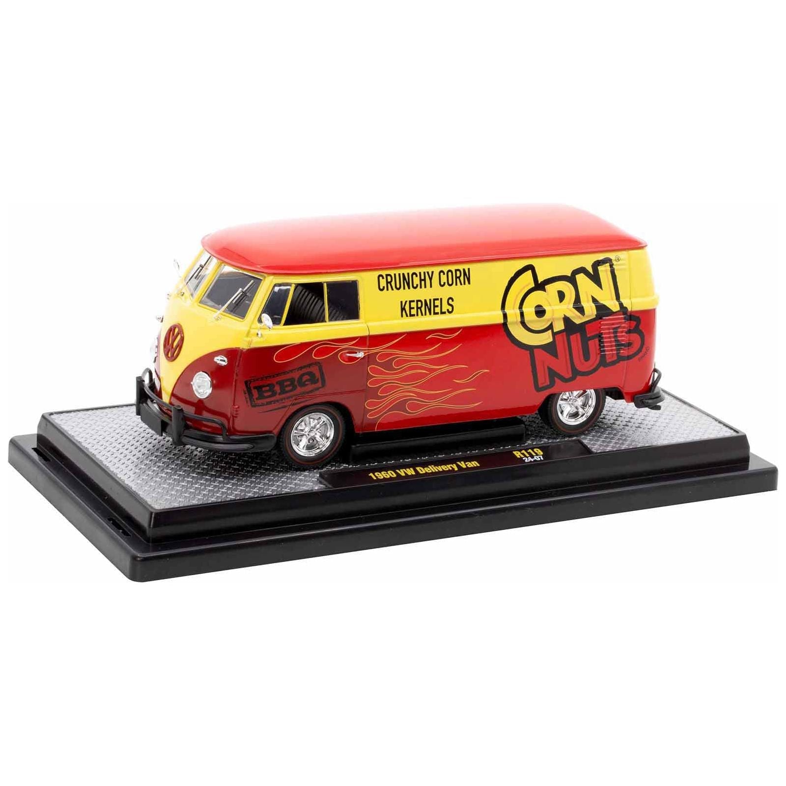 1960 Volkswagen Delivery Van Red and Yellow "Corn Nuts BBQ" Limited Edition to 6250 pieces Worldwide 1/24 Diecast Model Car by M2 Machines - M2 - ModelCars.com