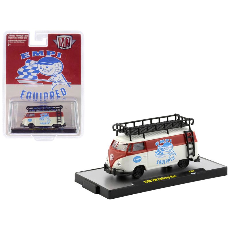 1960 Volkswagen Delivery Van with Ladder and Roof Rack "EMPI Equipped" "Hobby Exclusive" Limited Edition to 3600 pieces Worldwide 1/64 Diecast Model Car by M2 Machines - M2 - ModelCars.com