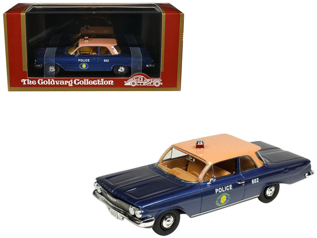 1961 Chevrolet Biscayne "Nassau County Police Department" Blue Metallic with Beige Top Limited Edition to 150 pieces Worldwide 1/43 Model Car by Goldvarg Collection-Goldvarg Collection-ModelCars.com