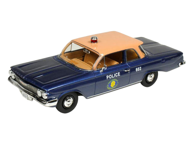 1961 Chevrolet Biscayne "Nassau County Police Department" Blue Metallic with Beige Top Limited Edition to 150 pieces Worldwide 1/43 Model Car by Goldvarg Collection-Goldvarg Collection-ModelCars.com