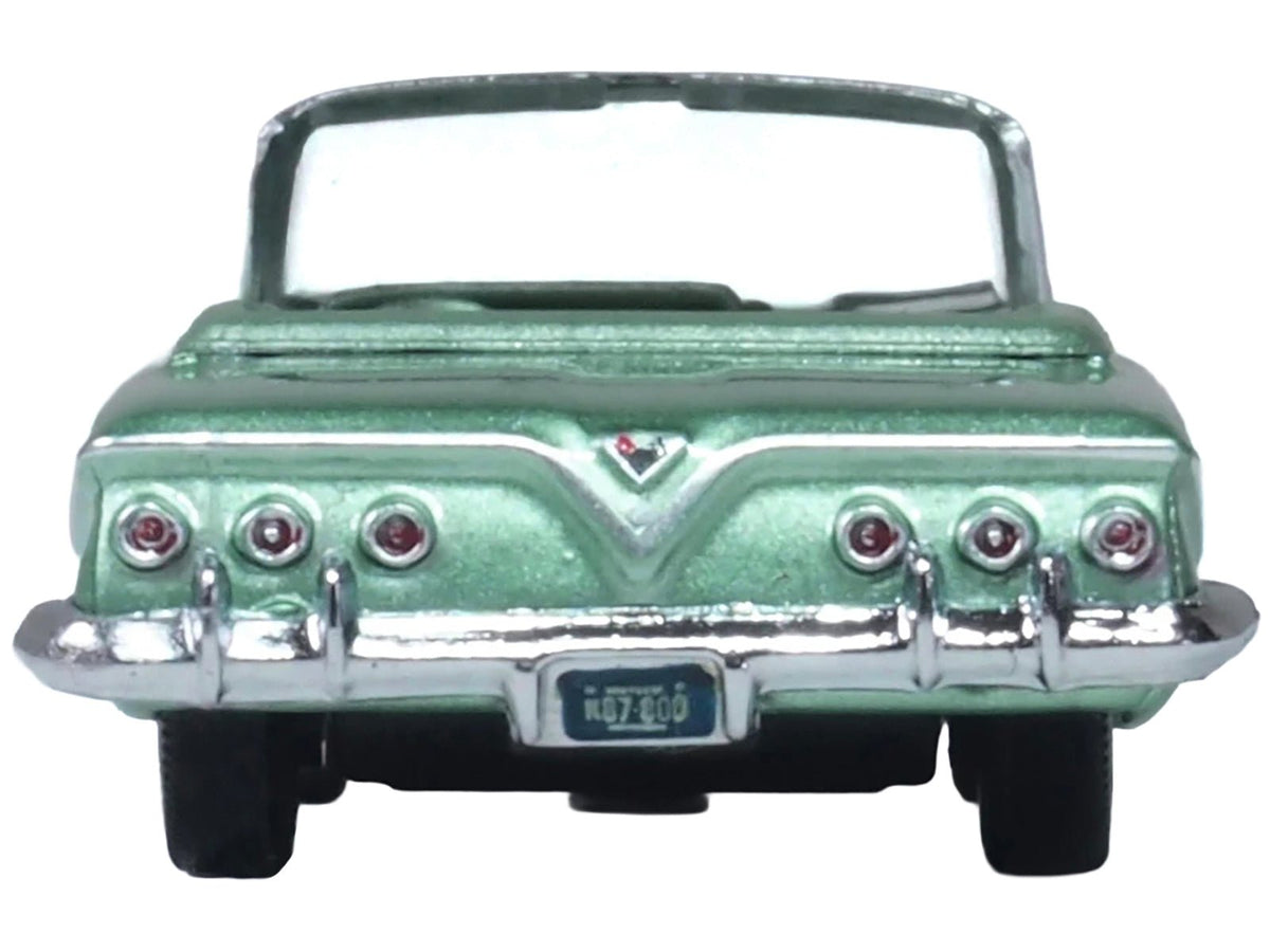 1961 Chevrolet Impala Convertible Arbor Green Metallic with Green Interior 1/87 (HO) Scale Diecast Model Car by Oxford Diecast-Oxford Diecast-ModelCars.com