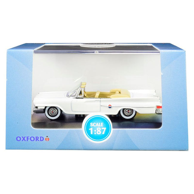 1961 Chrysler 300 Convertible Alaskan White 1/87 (HO) Scale Diecast Model Car by Oxford Diecast - Oxford Diecast - ModelCars.com