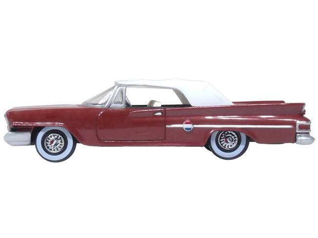 1961 Chrysler 300 Convertible (Closed Top) Cinnamon Brown Metallic with White Top 1/87 (HO) Scale Diecast Model Car by Oxford Diecast-Oxford Diecast-ModelCars.com