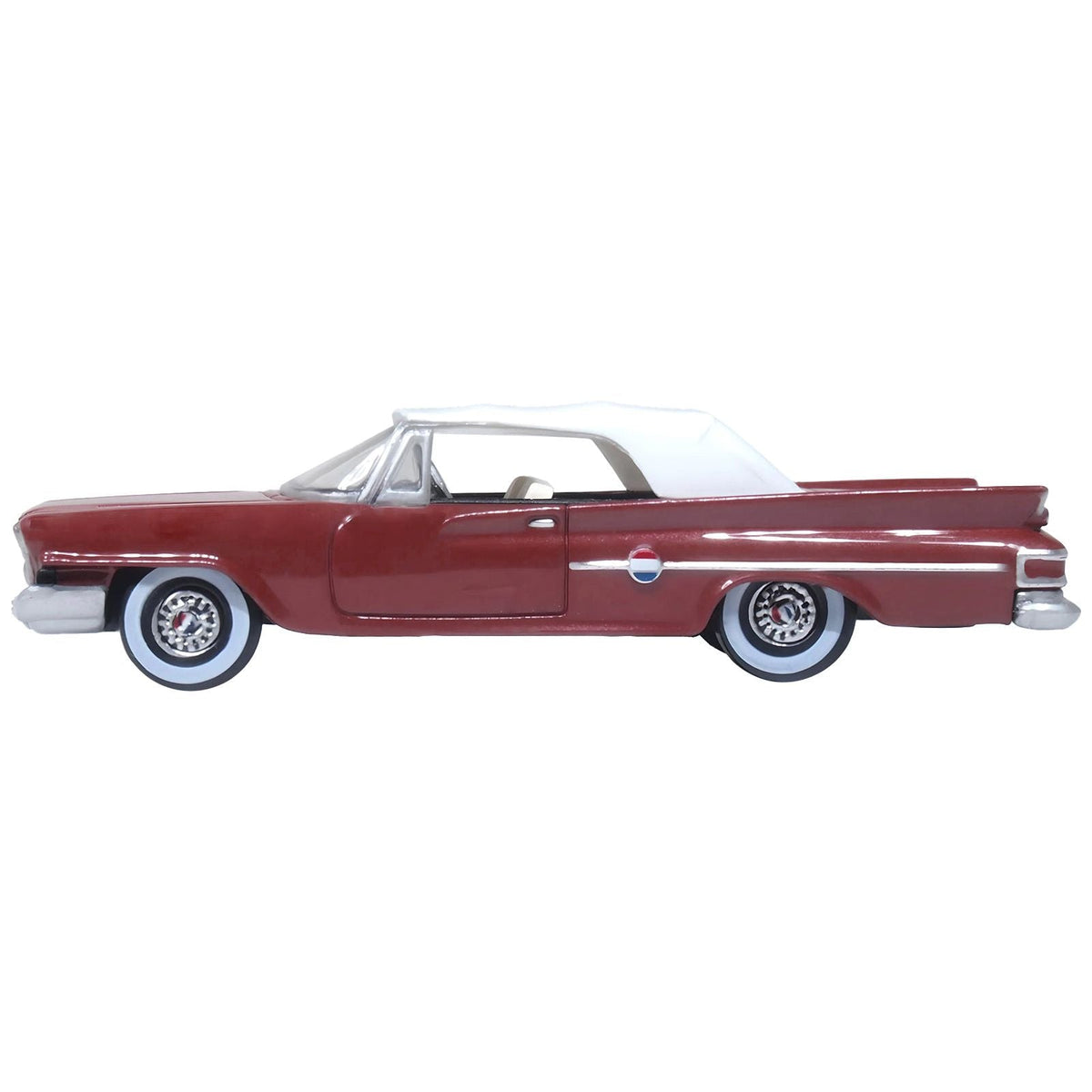 1961 Chrysler 300 Convertible (Closed Top) Cinnamon Brown Metallic with White Top 1/87 (HO) Scale Diecast Model Car by Oxford Diecast-Oxford Diecast-ModelCars.com