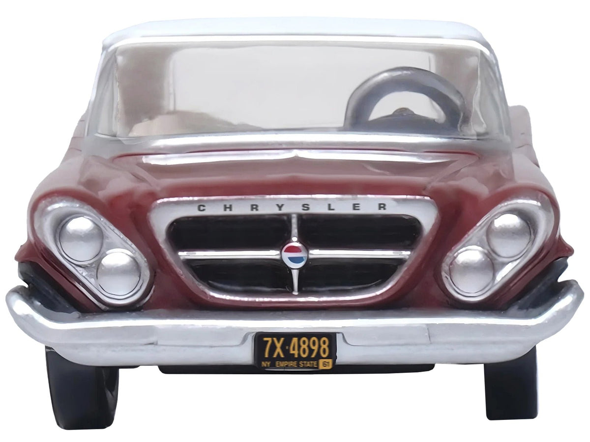 1961 Chrysler 300 Convertible (Closed Top) Cinnamon Brown Metallic with White Top 1/87 (HO) Scale Diecast Model Car by Oxford Diecast-Oxford Diecast-ModelCars.com
