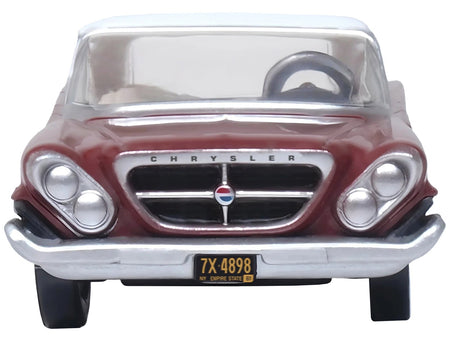 1961 Chrysler 300 Convertible (Closed Top) Cinnamon Brown Metallic with White Top 1/87 (HO) Scale Diecast Model Car by Oxford Diecast-Oxford Diecast-ModelCars.com