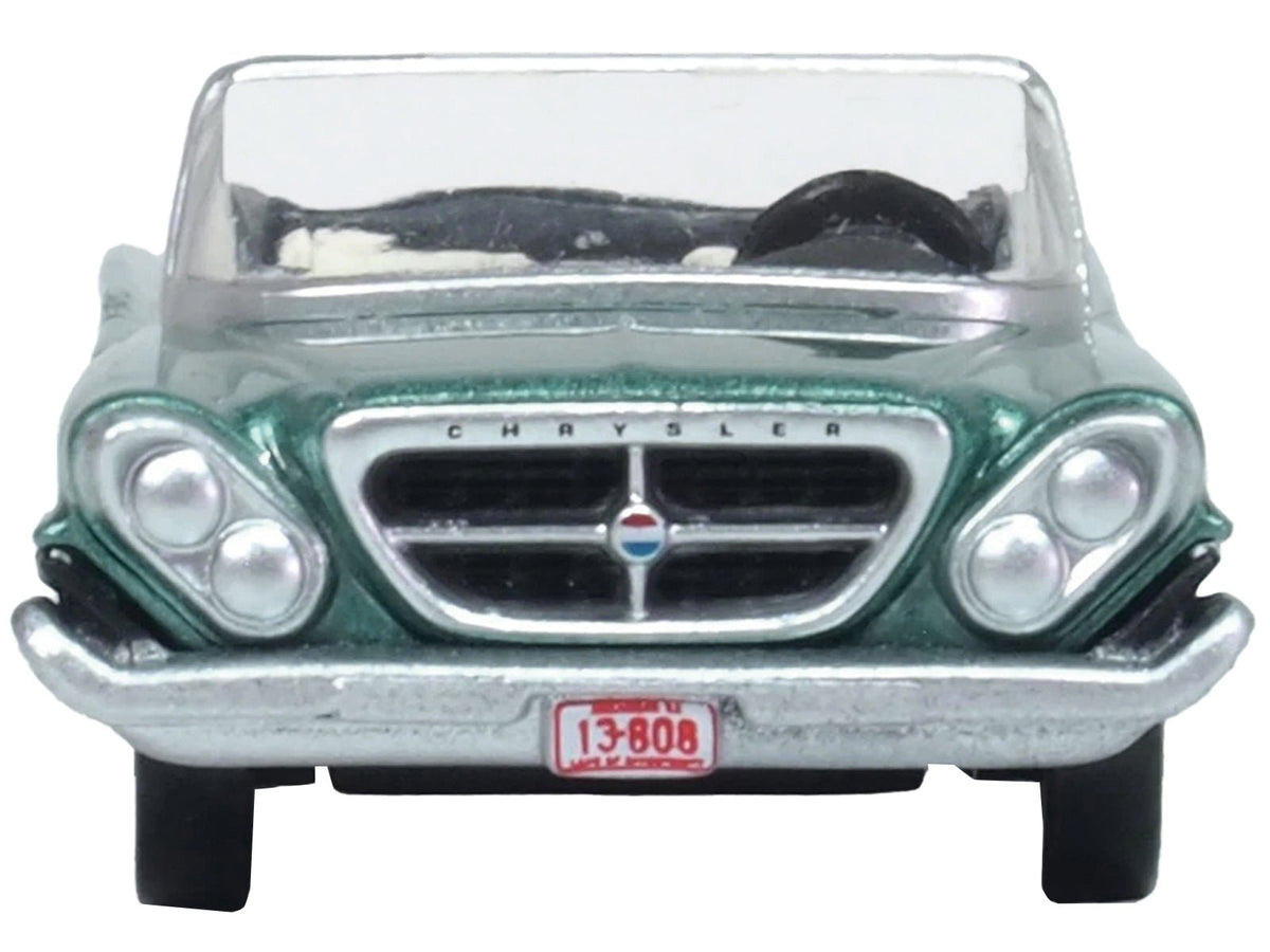 1961 Chrysler 300 Convertible Pinewood Green Metallic 1/87 (HO) Scale Diecast Model Car by Oxford Diecast-Oxford Diecast-ModelCars.com