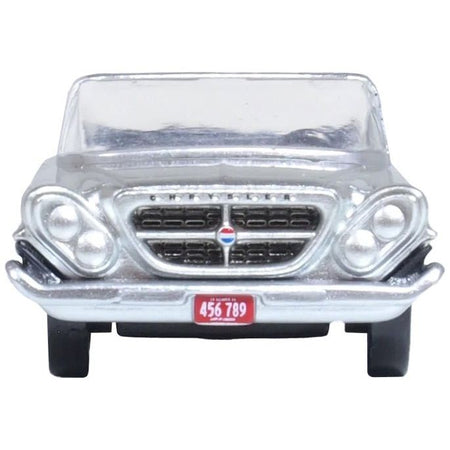 1961 Chrysler 300G Convertible Sheffield Silver Metallic 1/87 (HO) Scale Diecast Model Car by Oxford Diecast-Oxford Diecast-ModelCars.com