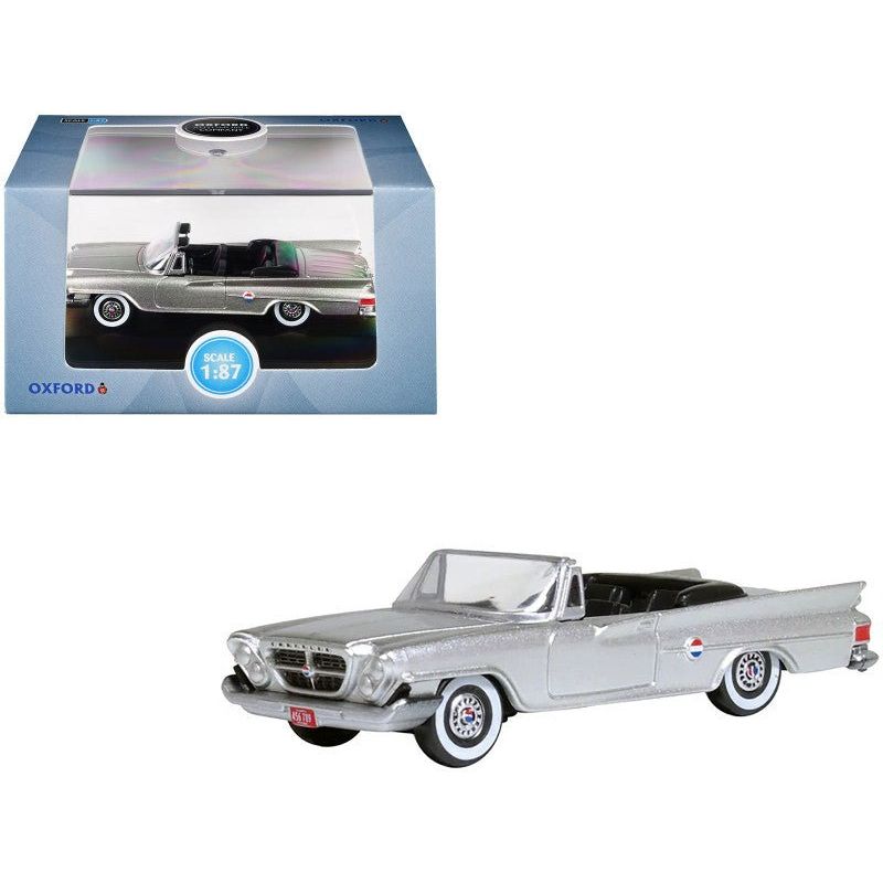 1961 Chrysler 300G Convertible Sheffield Silver Metallic 1/87 (HO) Scale Diecast Model Car by Oxford Diecast - Oxford Diecast - ModelCars.com