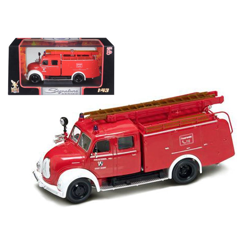 1961 Magirus Deutz Mercur TLF - 16 Red/White 1/43 Diecast Model Car by Road Signature - Road Signature - ModelCars.com