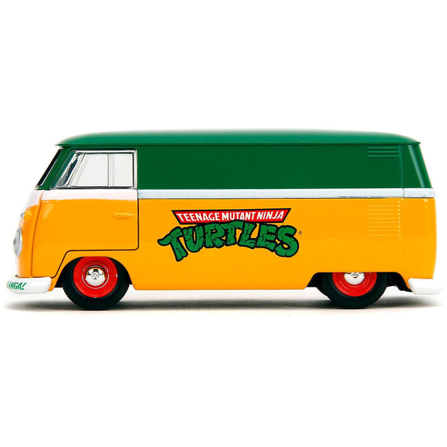 1961 Volkswagen Bus "Teenage Mutant Ninja Turtles" Green and Yellow with White Interior "Hollywood Rides" Series 1/32 Diecast Model Car by Jada - Jada - ModelCars.com
