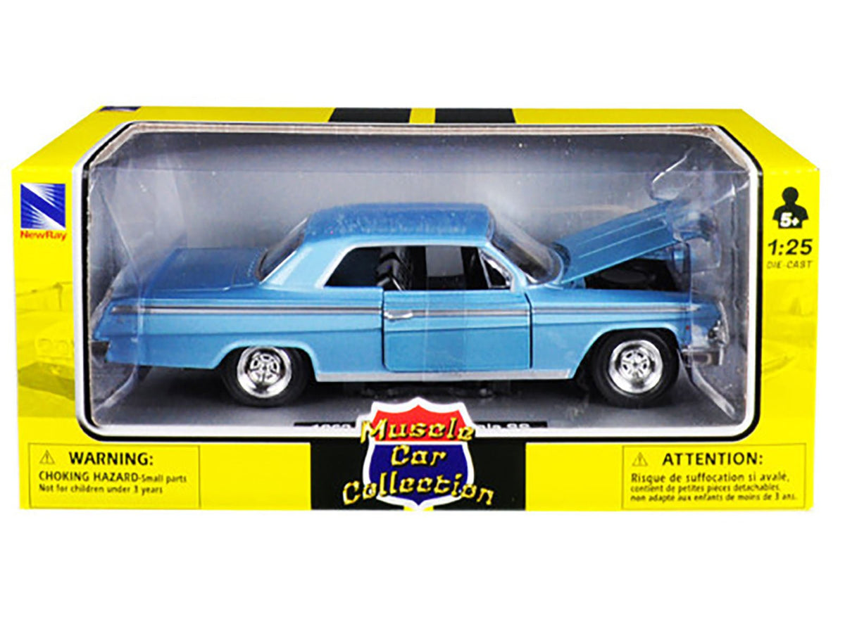 1962 Chevrolet Impala SS Blue 1/25 Diecast Model Car by New Ray-New Ray-ModelCars.com