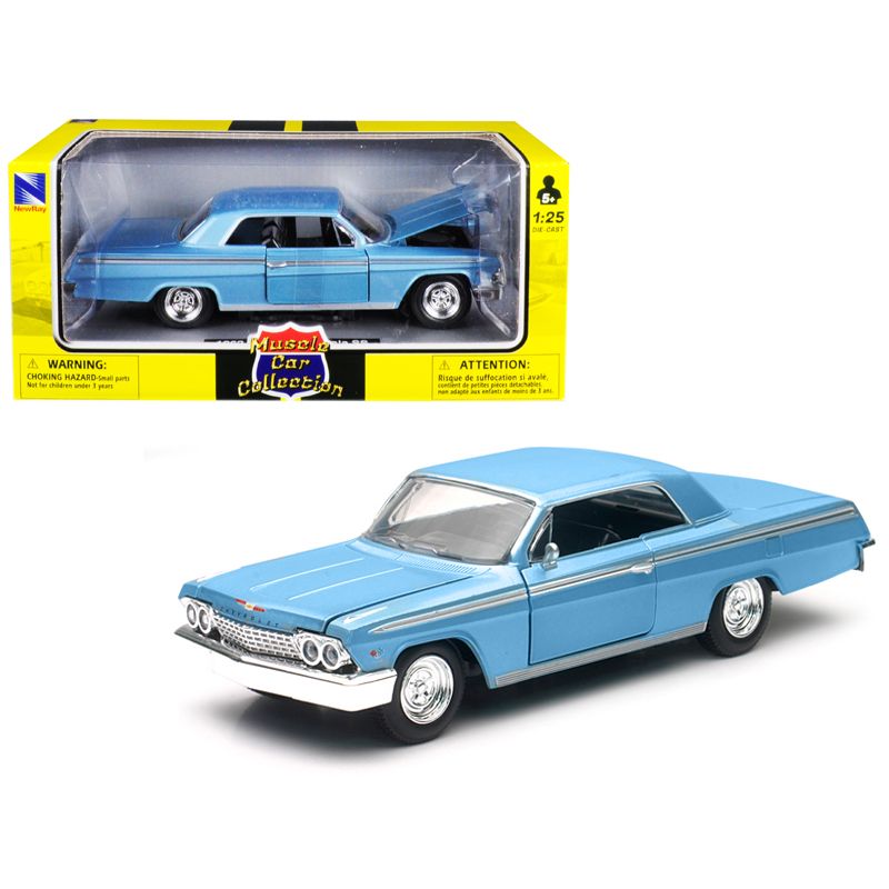 1962 Chevrolet Impala SS Blue 1/25 Diecast Model Car by New Ray-New Ray-ModelCars.com