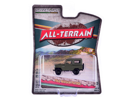 1962 Nissan Patrol Matt Olive Green "All Terrain" Series 16 1/64 Diecast Model Car by Greenlight-Greenlight-ModelCars.com