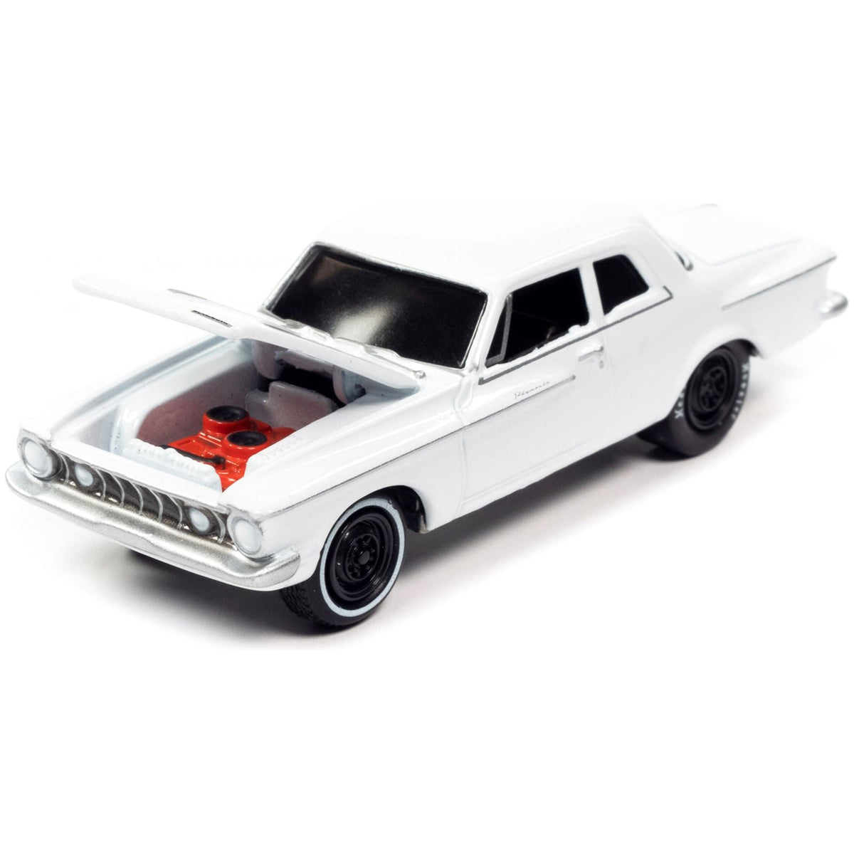 1962 Plymouth Savoy Max Wedge Alpine White "Classic Gold Collection" Series Limited Edition to 11880 pieces Worldwide 1/64 Diecast Model Car by Johnny Lightning-Johnny Lightning-ModelCars.com