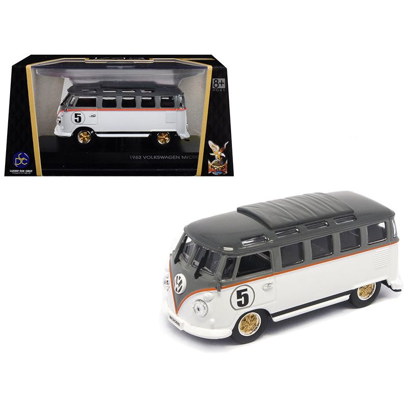 1962 Volkswagen Microbus 5 Van Bus White 1/43 Diecast Model by Road Signature - Road Signature - ModelCars.com