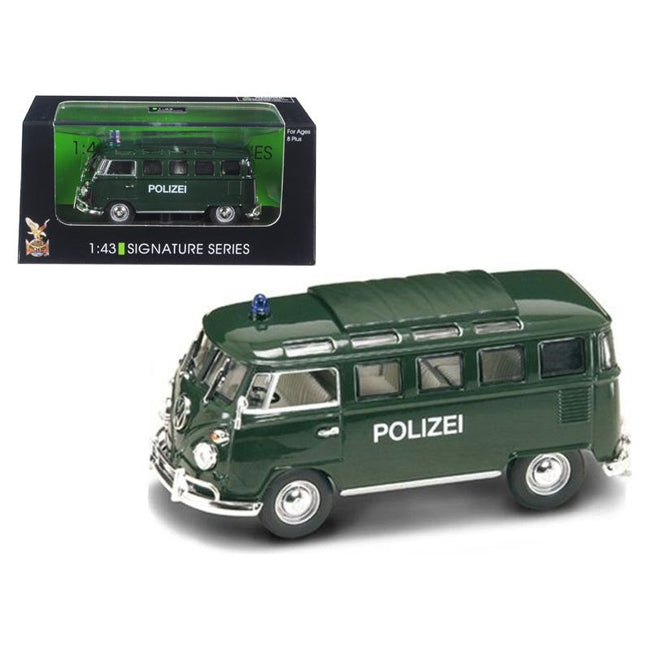 1962 Volkswagen Microbus Police Green 1/43 Diecast Car Model by Road Signature - Road Signature - ModelCars.com