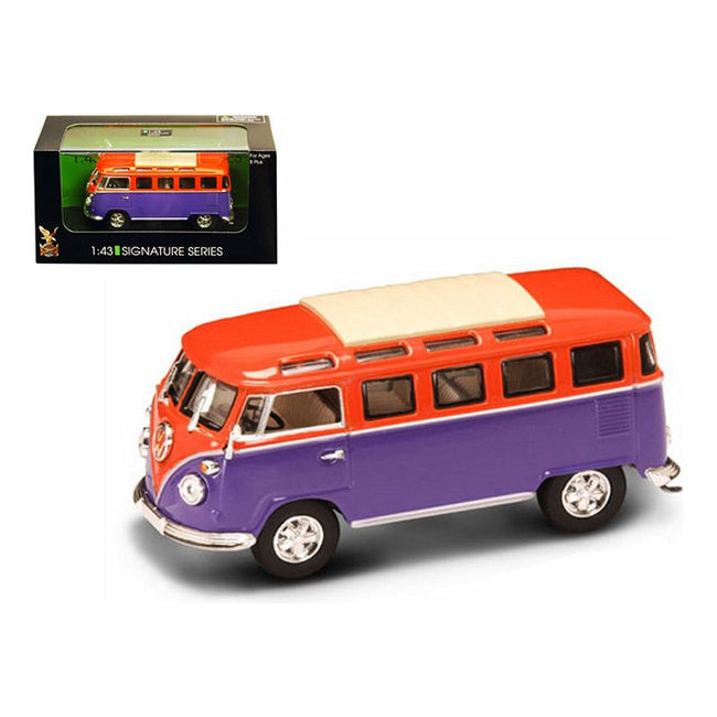 1962 Volkswagen Microbus Van Bus Orange/Purple 1/43 Diecast Car by Road Signature - Road Signature - ModelCars.com