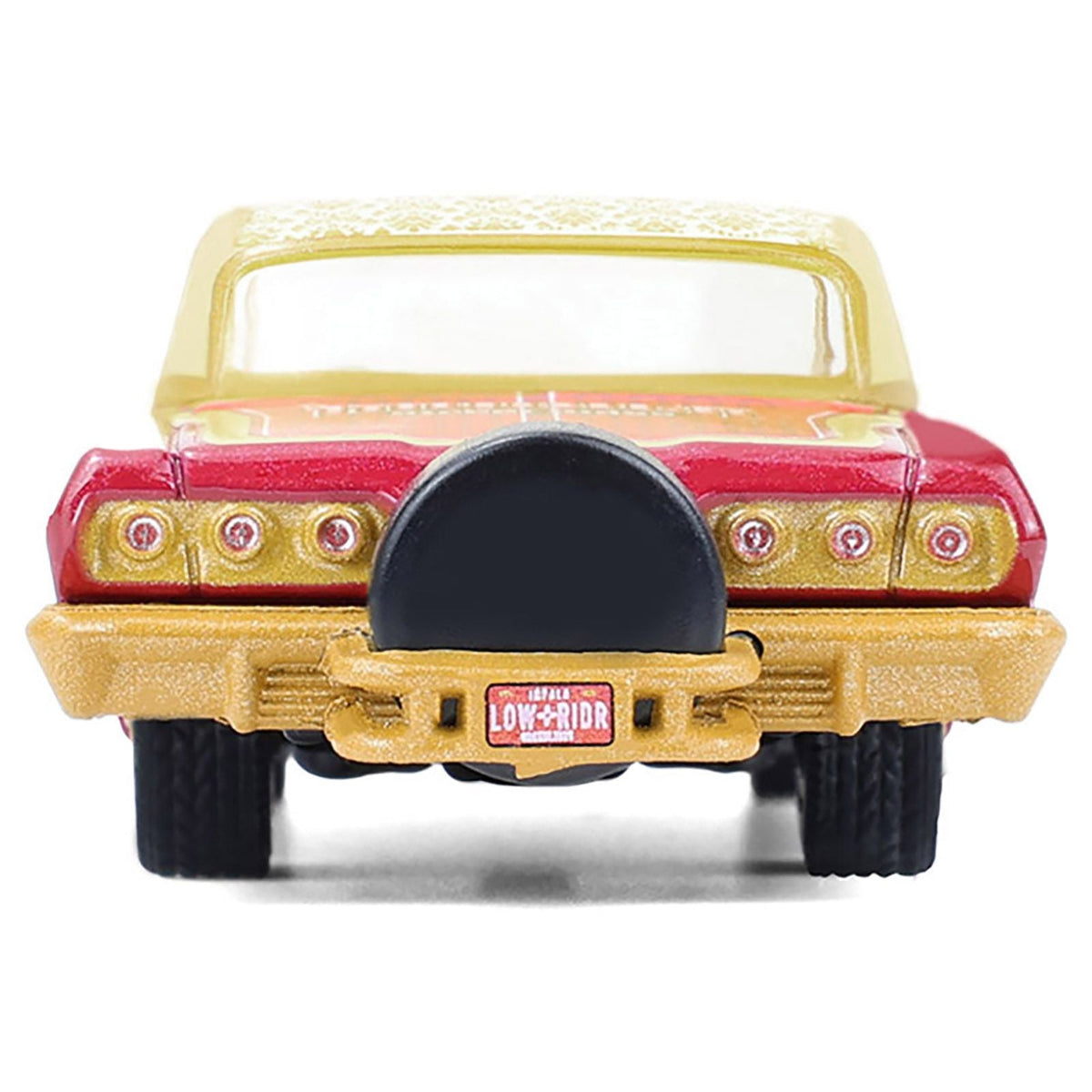 1963 Chevrolet Impala Lowrider "Michael Heralda Special Edition" Red Metallic with Cream Top and Interior with Gold Graphics "Hobby Exclusive" Series 1/64 Diecast Model Car by Greenlight-Greenlight-ModelCars.com