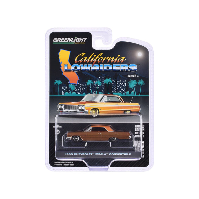 1963 Chevrolet Impala SS Convertible (Top Up) Bronze Metallic "California Lowriders" Series 6 1/64 Diecast Model Car by Greenlight - Greenlight - ModelCars.com