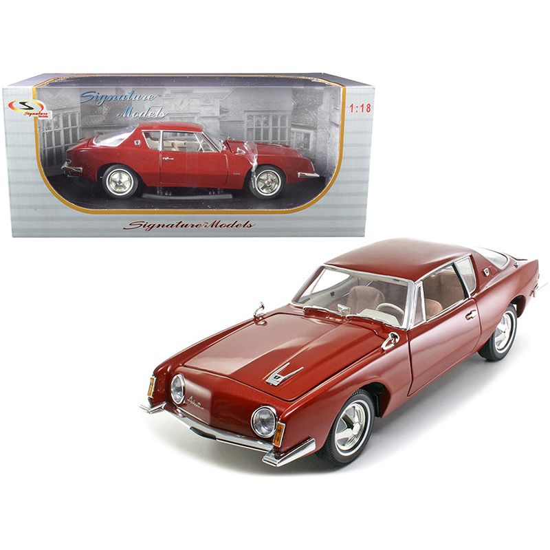 1963 Studebaker Avanti Maroon Red Metallic 1/18 Diecast Model Car by Signature Models - Signature Models - ModelCars.com