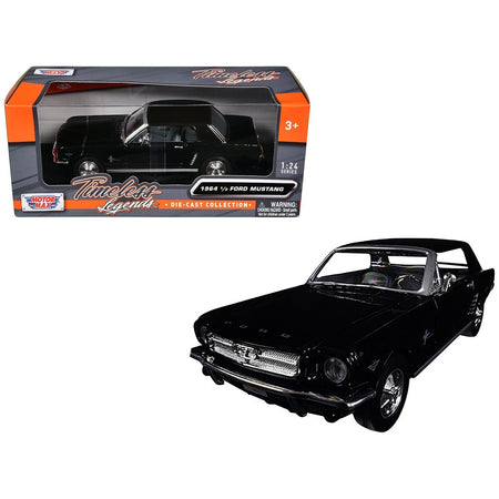 1964 1/2 Ford Mustang Black 1/24 Diecast Model Car by Motormax-Motormax-ModelCars.com