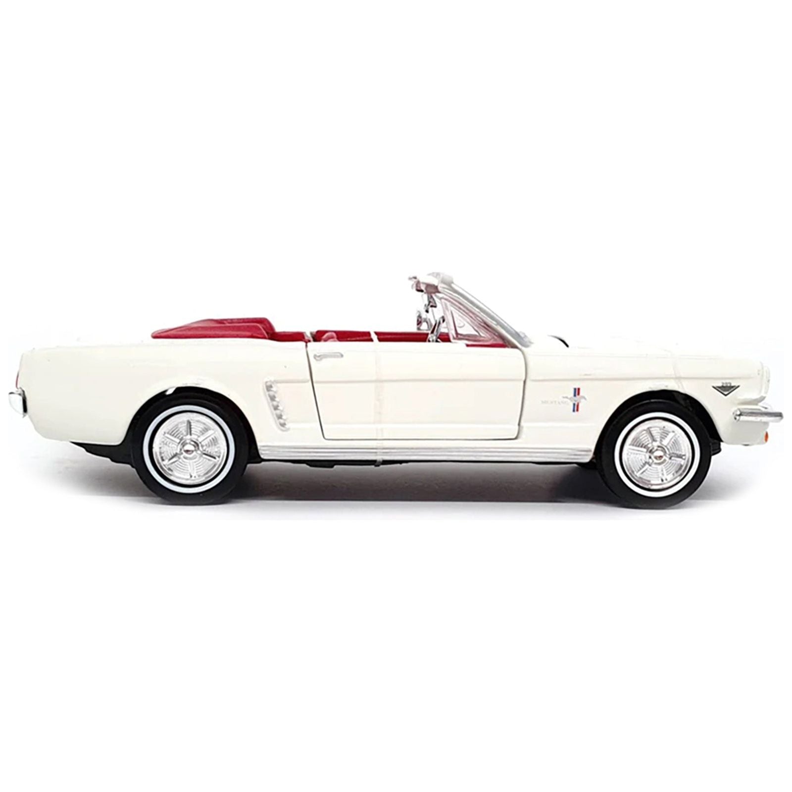 1964 1/2 Ford Mustang Convertible White with Red Interior James Bond 007 "Goldfinger" (1964) Movie "James Bond Collection" Series 1/24 Diecast Model Car by Motormax - Motormax - ModelCars.com