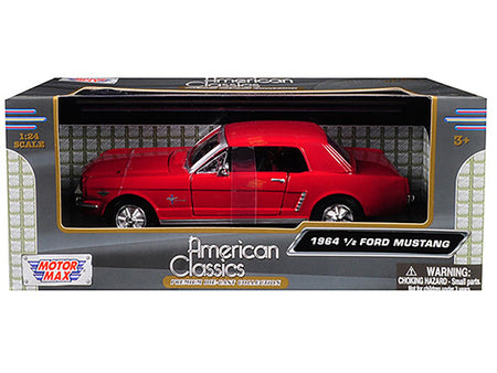 1964 1/2 Ford Mustang Red 1/24 Diecast Model Car by Motormax-Motormax-ModelCars.com