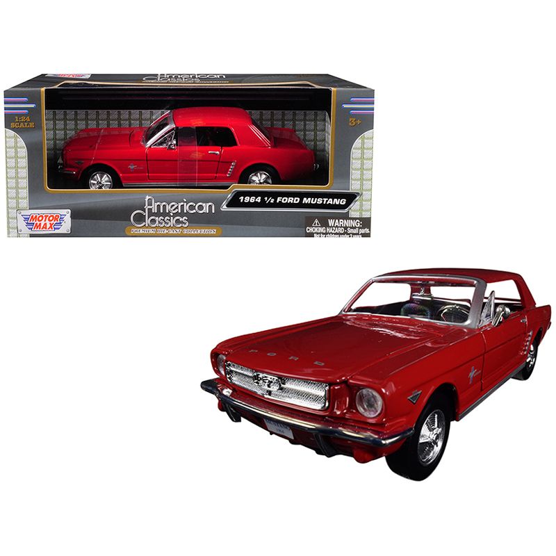 1964 1/2 Ford Mustang Red 1/24 Diecast Model Car by Motormax-Motormax-ModelCars.com
