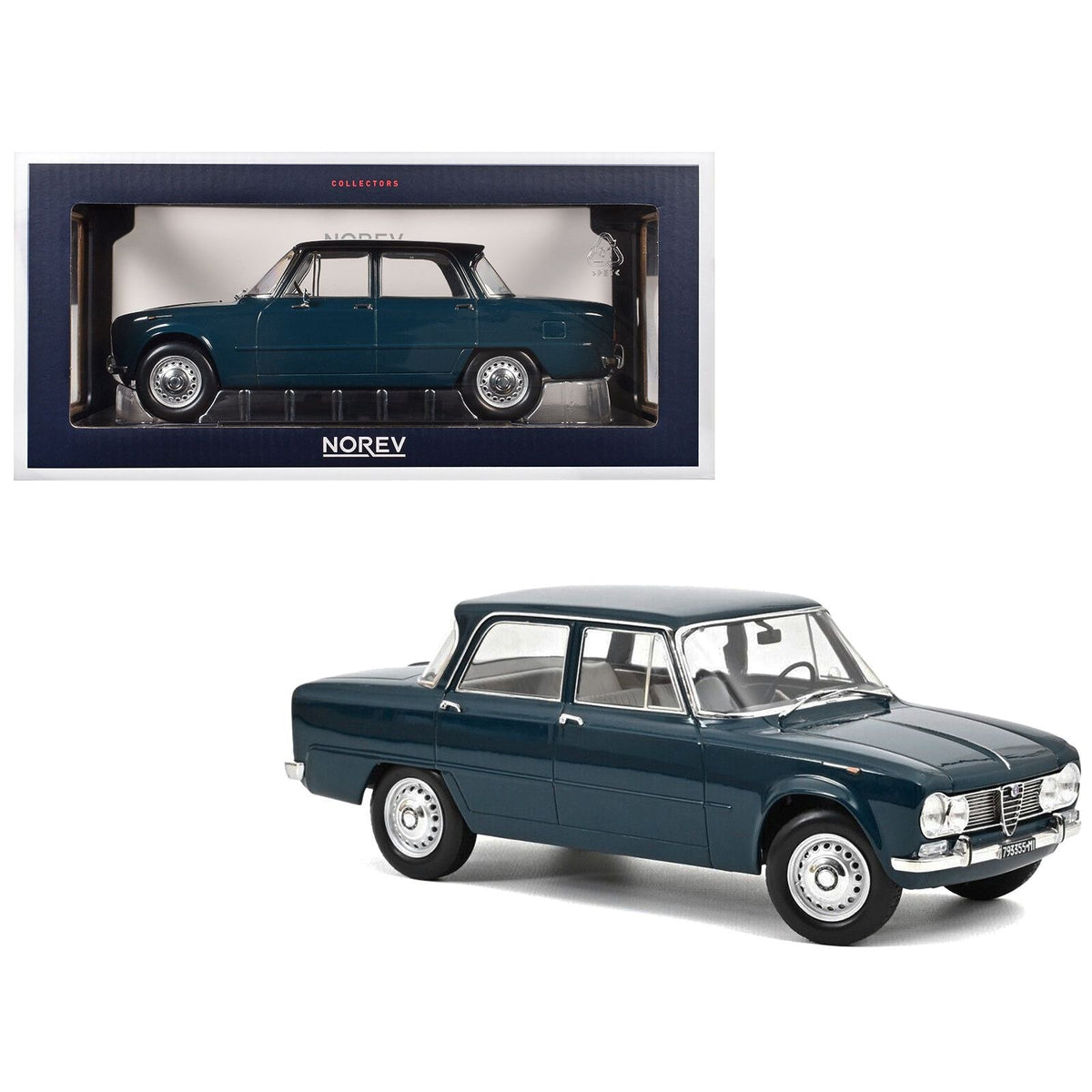 1964 Alfa Romeo Giulia ti Petrol Blue 1/18 Diecast Model Car by Norev-Norev-ModelCars.com