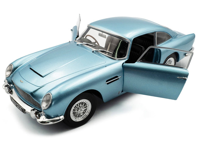 1964 Aston Martin DB5 RHD (Right Hand Drive) Light Blue Metallic 1/18 Diecast Model Car by Solido-Solido-ModelCars.com