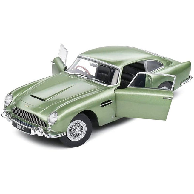 1964 Aston Martin DB5 RHD (Right Hand Drive) Porcelain Green Metallic 1/18 Diecast Model Car by Solido - Solido - ModelCars.com