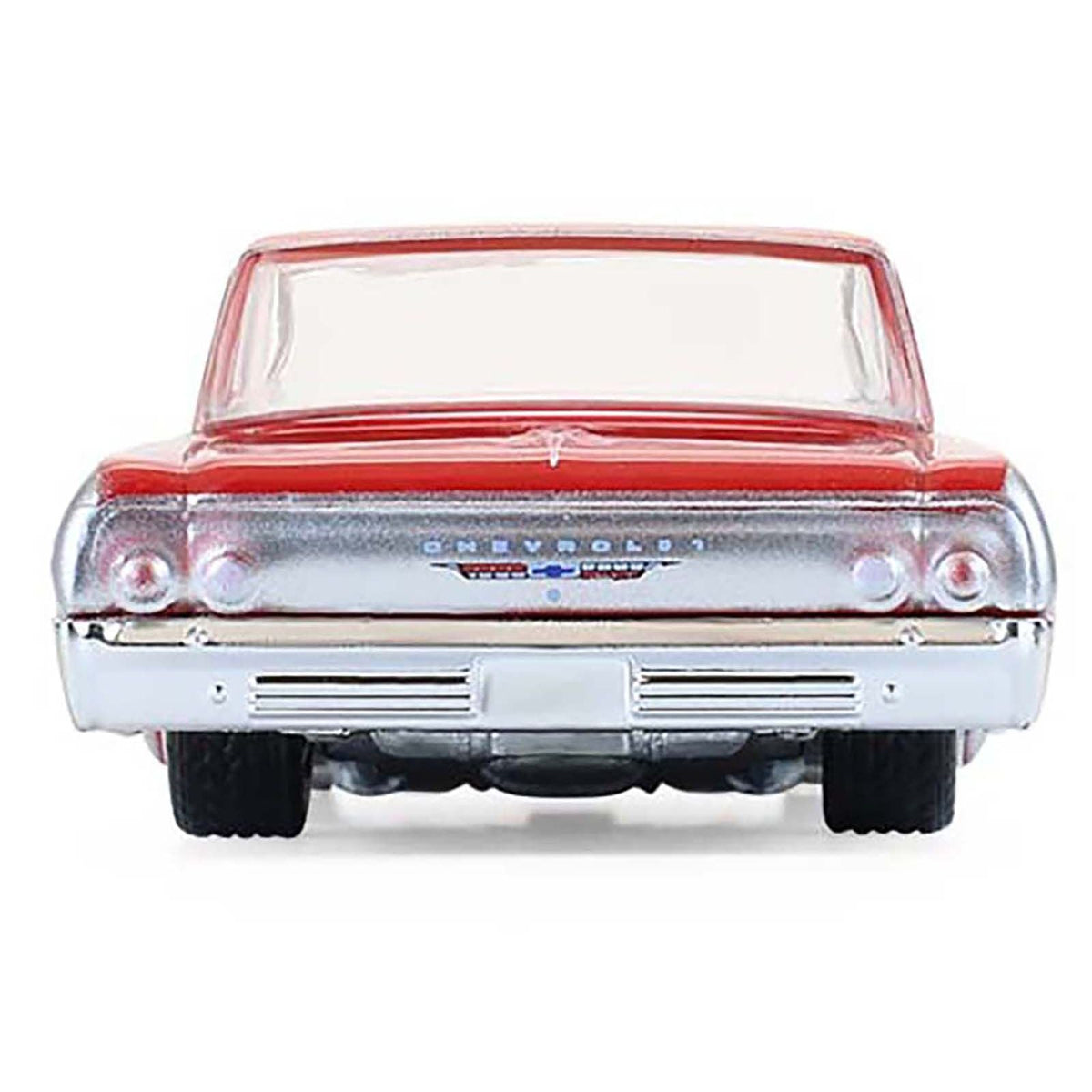 1964 Chevrolet Biscayne Lowrider Silver Metallic and Red Two-Tone "California Lowriders" Series 7 1/64 Diecast Model Car by Greenlight-Greenlight-ModelCars.com